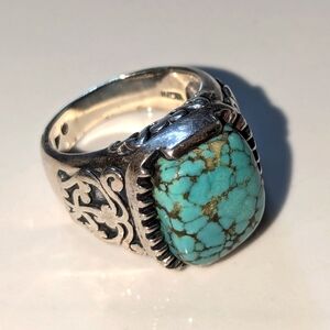 Vintage Sterling Silver Turquoise Ring sz 8